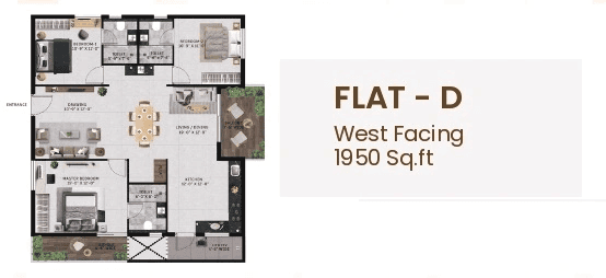 Vian Vayu Unit plan - 1365 sq.ft.