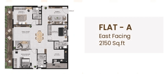 Vian Vayu Unit plan - 1715 sq.ft.