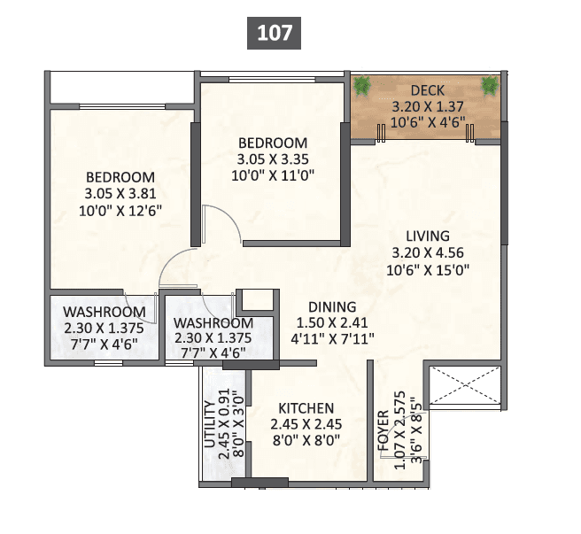Esbee Azura Unit plan - 722 sq.ft.