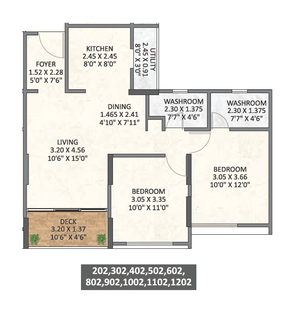 Unit plan - 725 sq.ft.