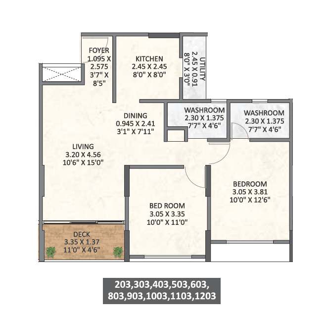 Esbee Keshav Nagar Unit plan - 735 sq.ft.