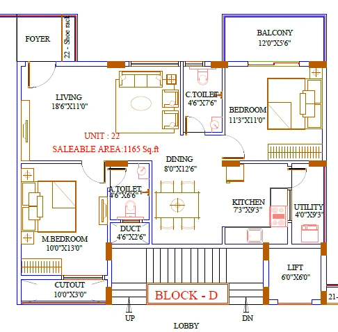 Aakriti Emerald Unit plan - 780 sq.ft.
