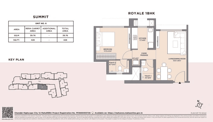 Chandak Highscape City Unit plan - 428 sq.ft.