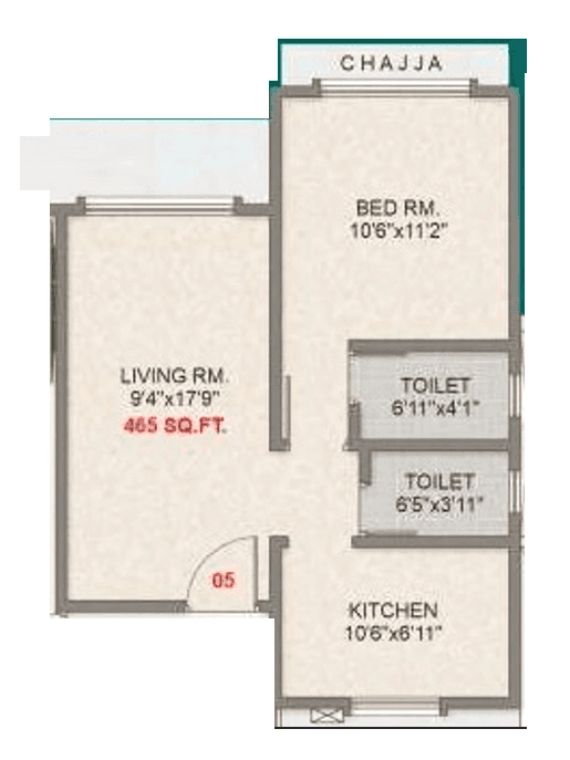 Unit plan - 465 sq.ft.