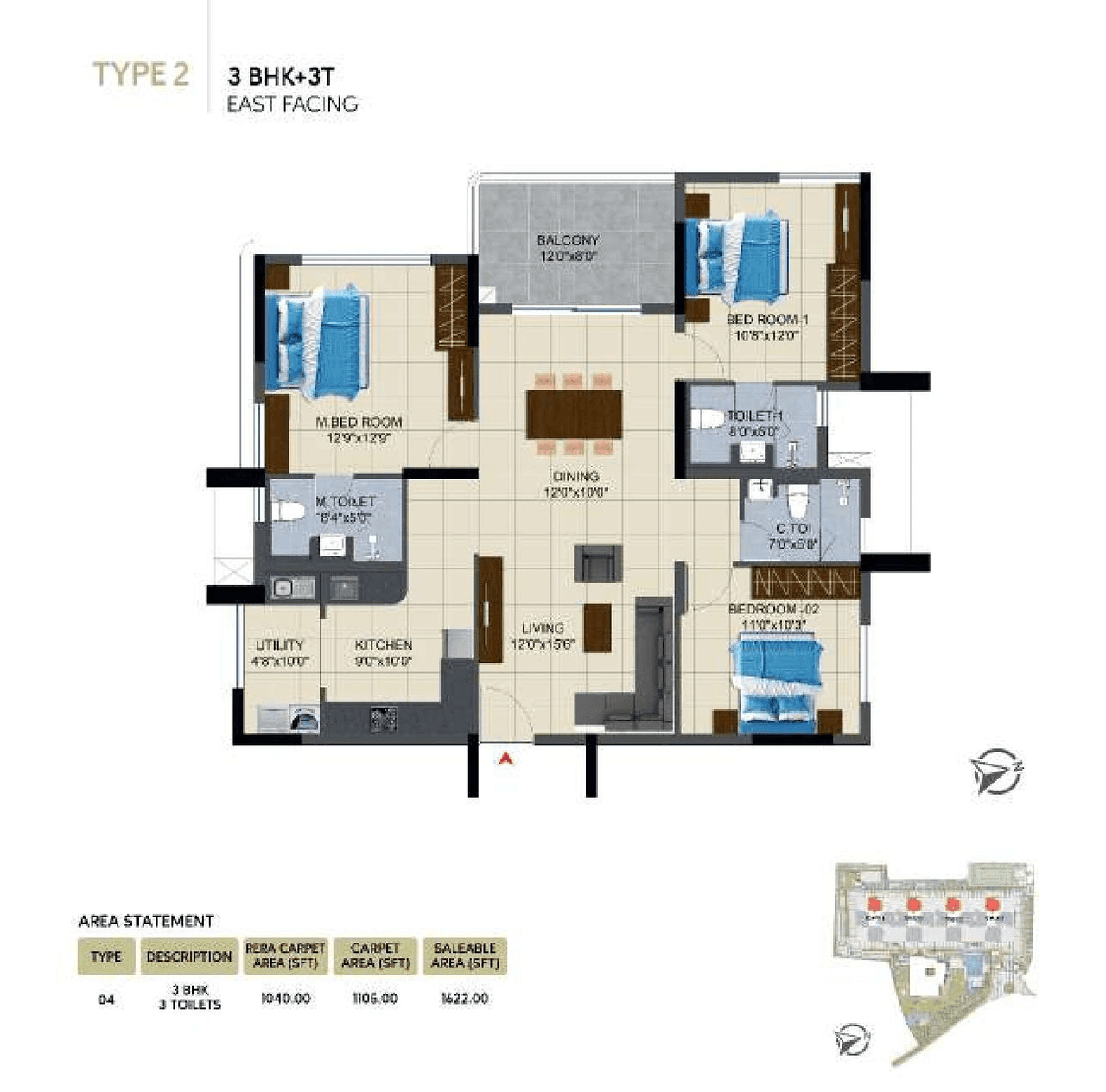 NCC Urban Lake Springs Unit plan - 1040 sq.ft.
