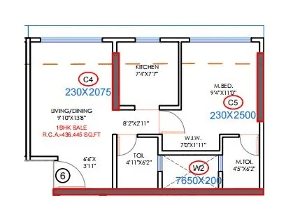 Rudra Starlight Unit plan - 436 sq.ft.