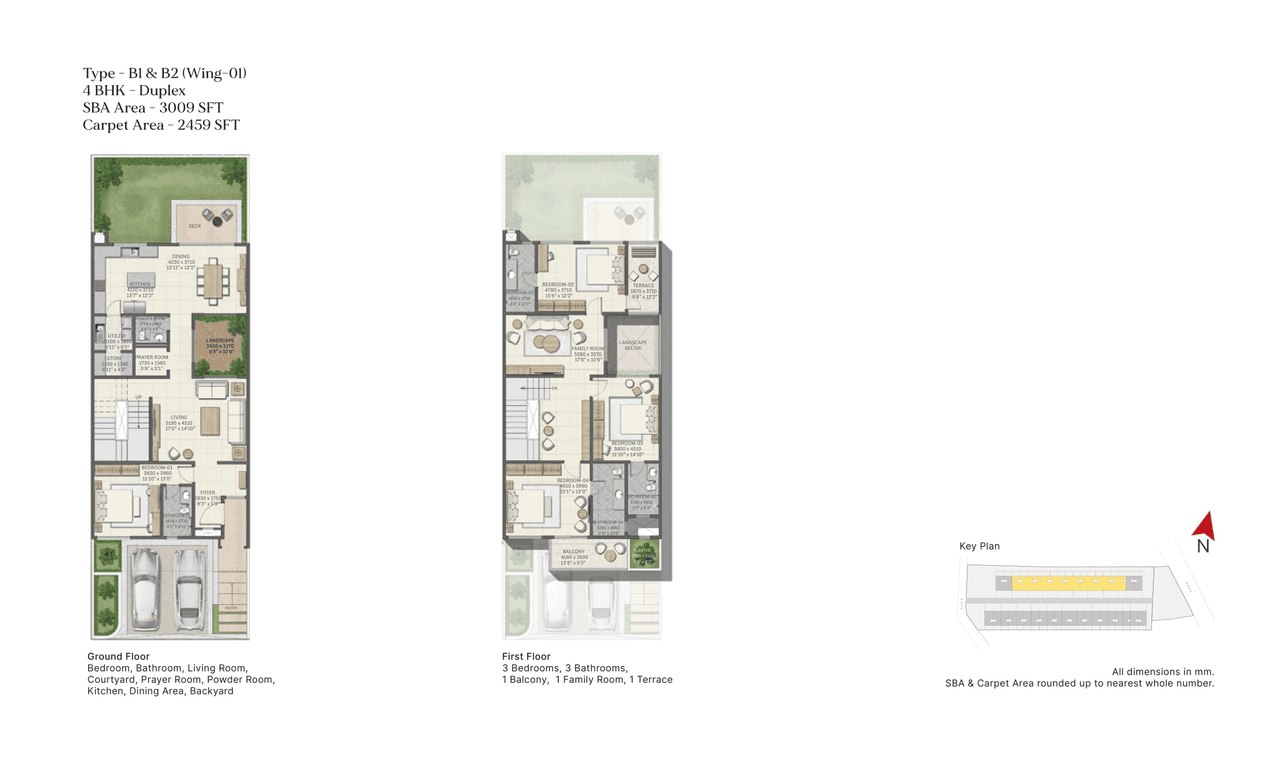 Sobha Galera Unit plan - 2459 sq.ft.