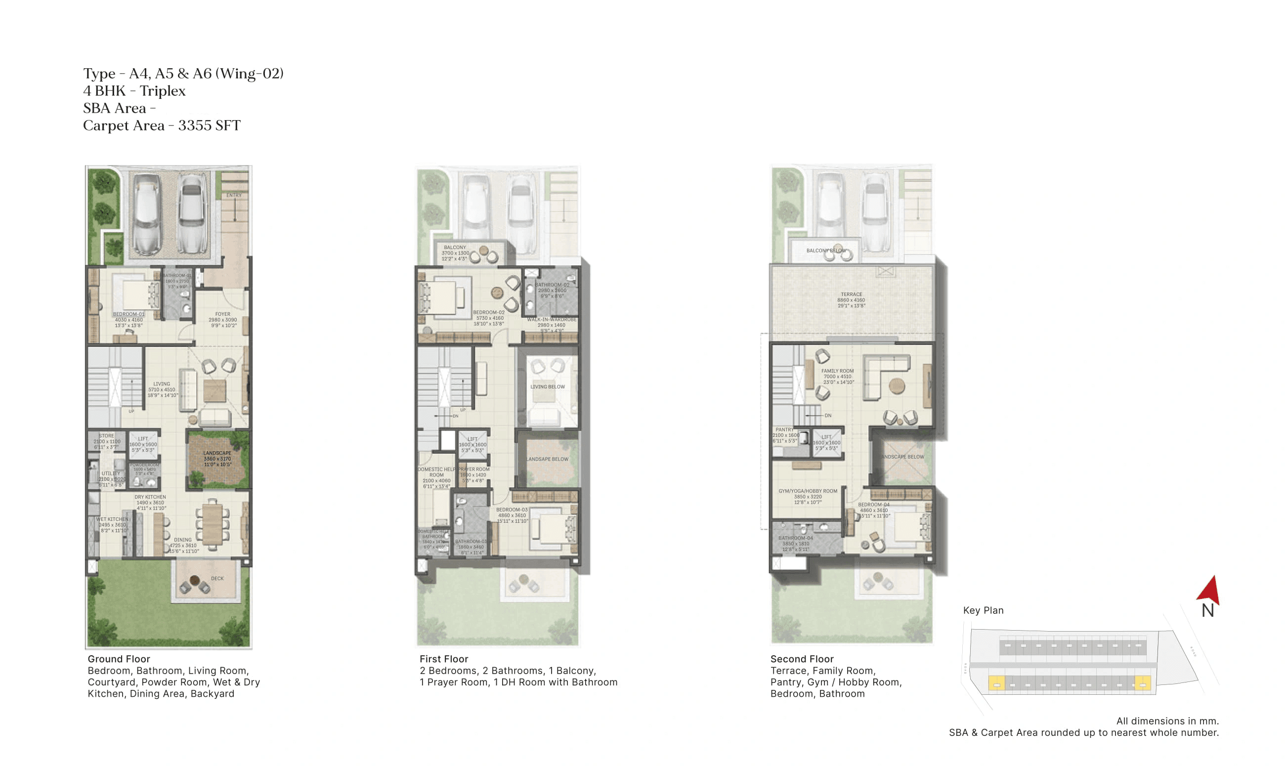 Sobha Galera Unit plan - 3355 sq.ft.