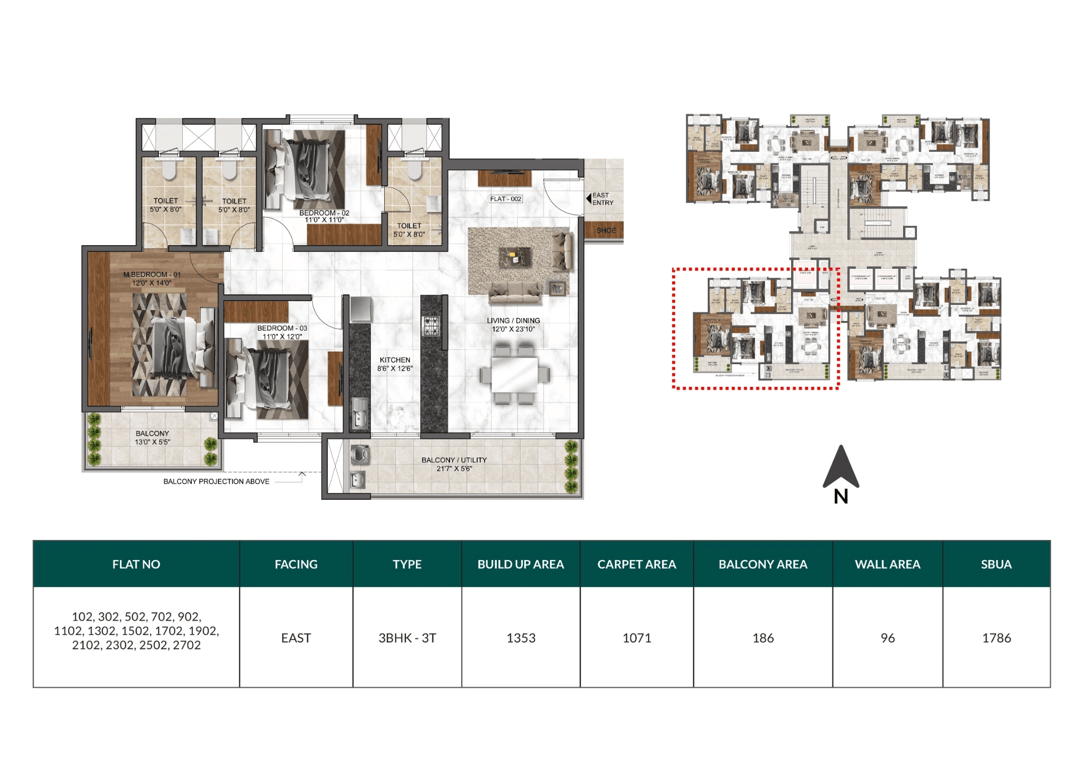 Unit plan - 1071 sq.ft.