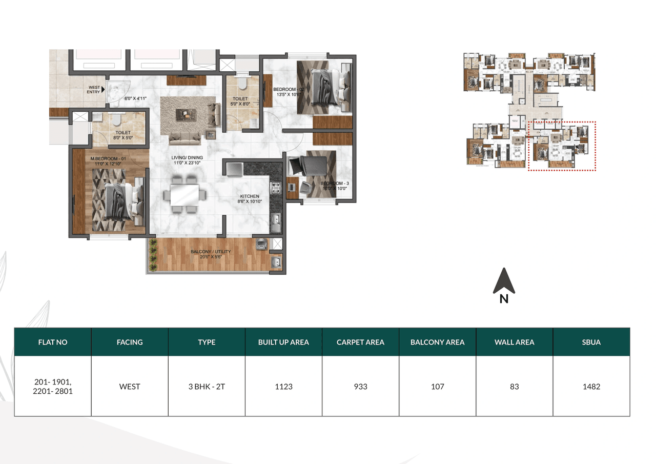 Mana Dale Unit plan - 933 sq.ft.