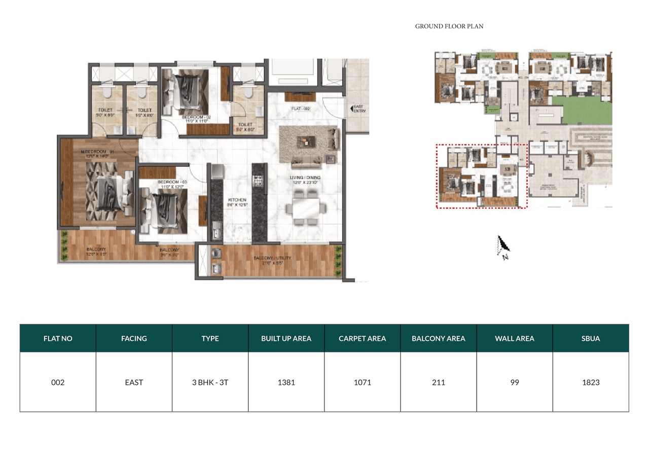 Mana Dale Unit plan - 1071 sq.ft.