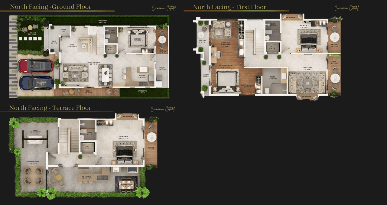 Indraprastha Cinnamon Citadel Unit plan - 1814 sq.ft.