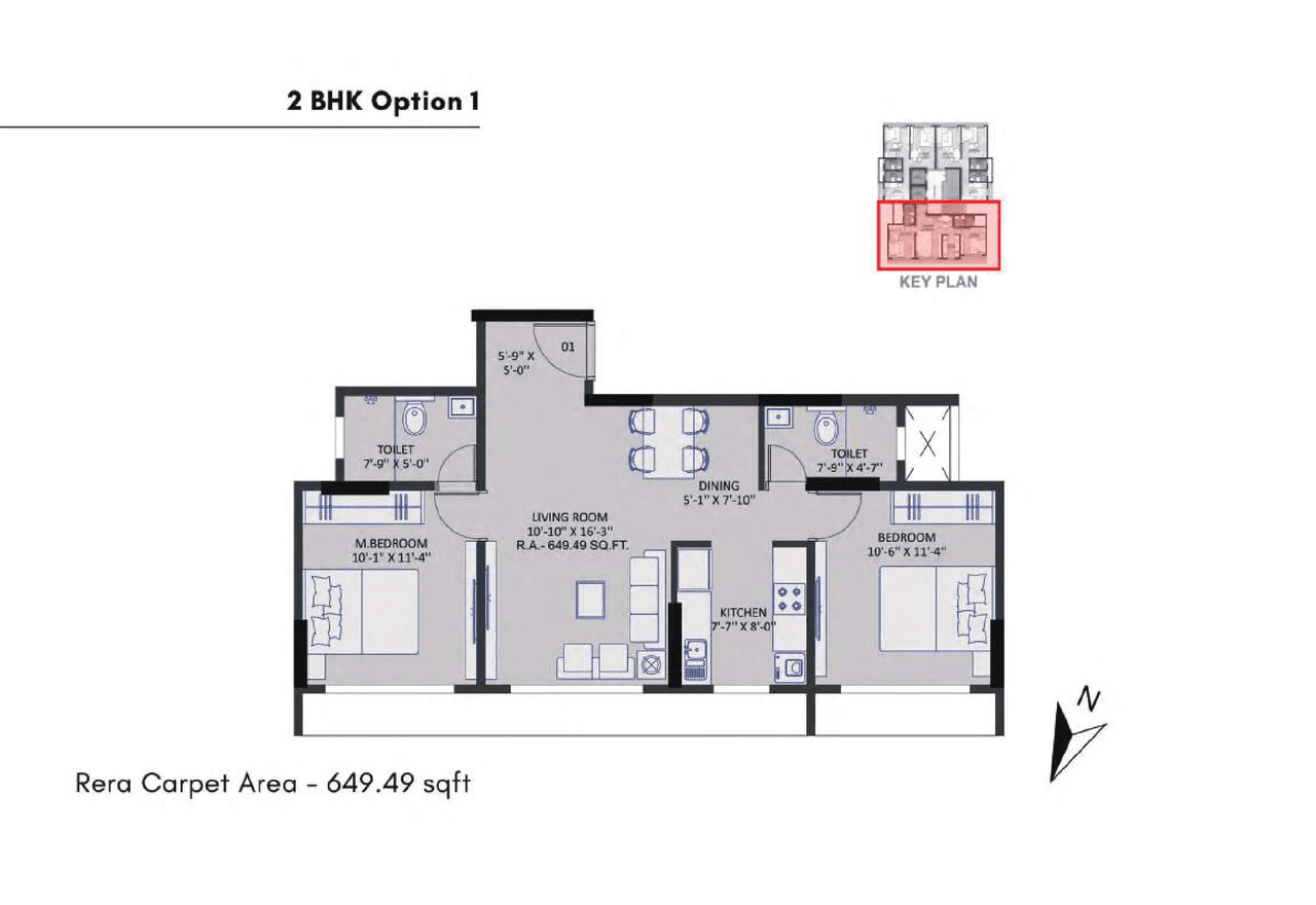 Alliance Vista Unit plan - 650 sq.ft.