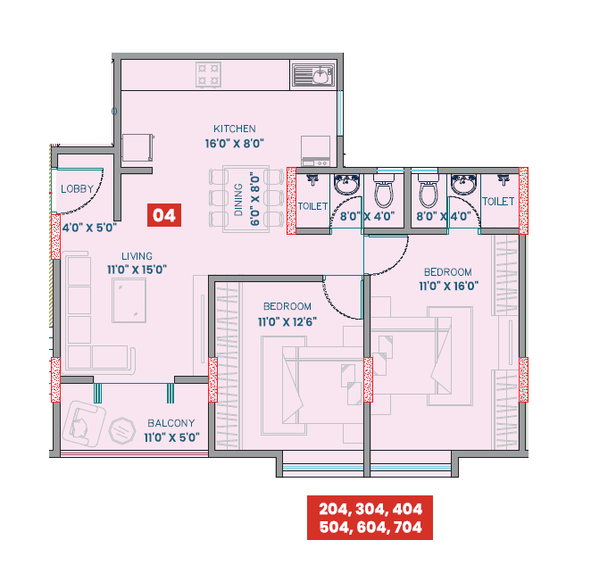 Siddhivinayak The Landmark Unit plan - 829 sq.ft.