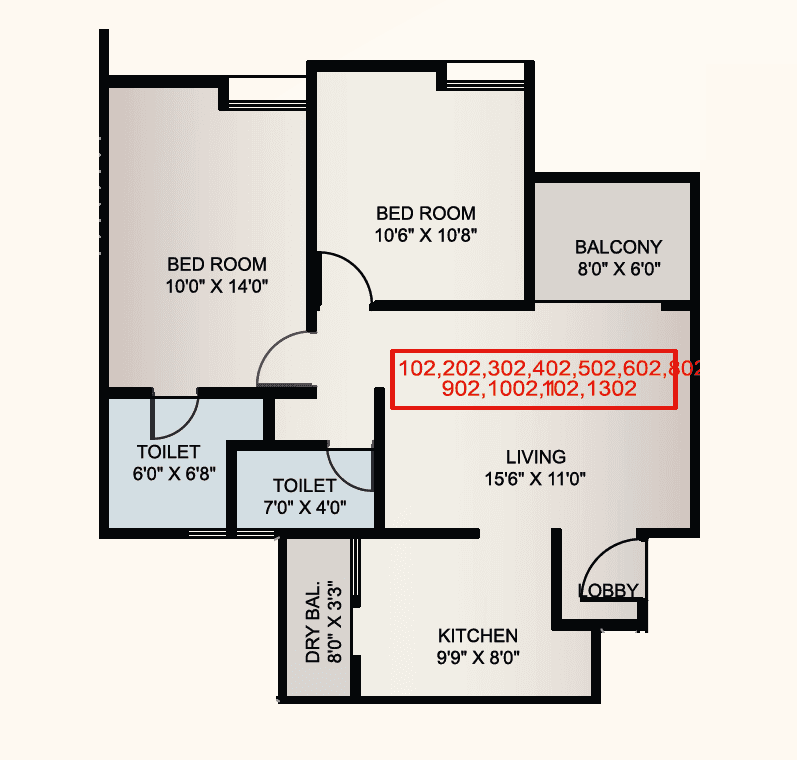 Splendid Forestia Unit plan - 740 sq.ft.