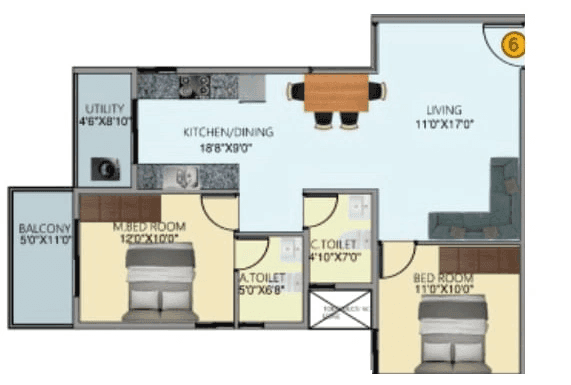 DS MAX Skyshubham Unit plan - 776 sq.ft.