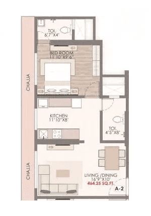 Prathamesh Elite Unit plan - 464 sq.ft.