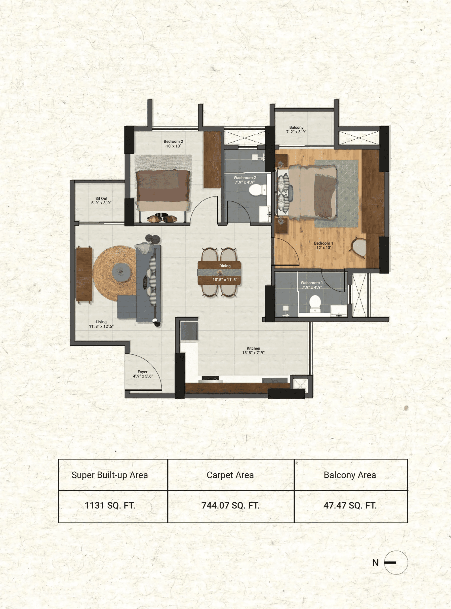 Unit plan - 791 sq.ft.
