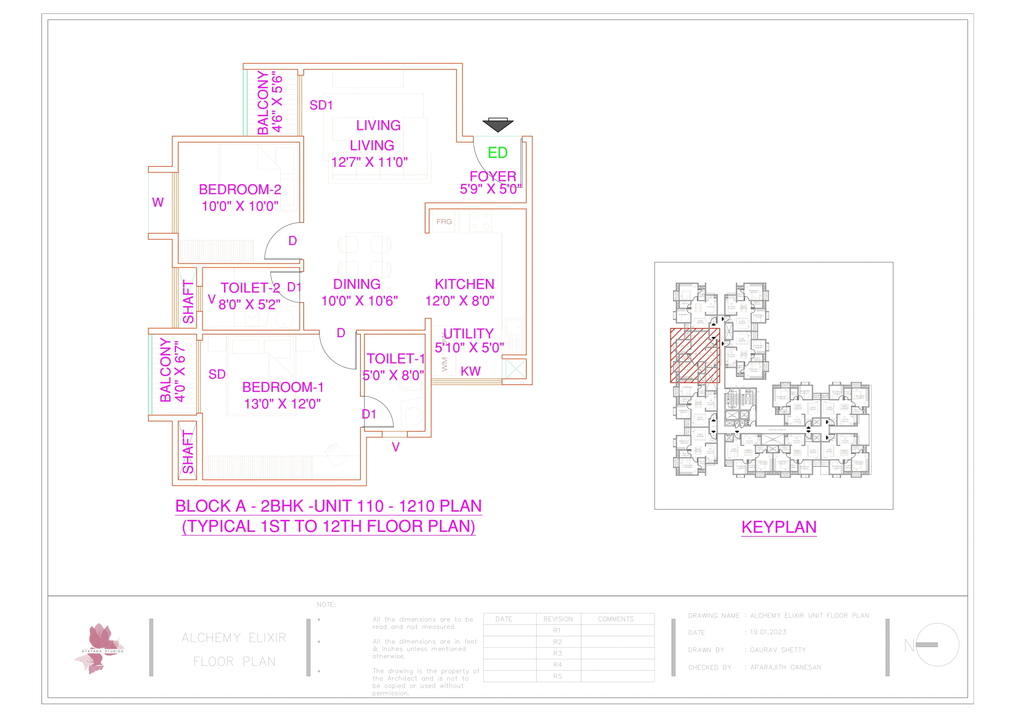Unit plan - 799 sq.ft.