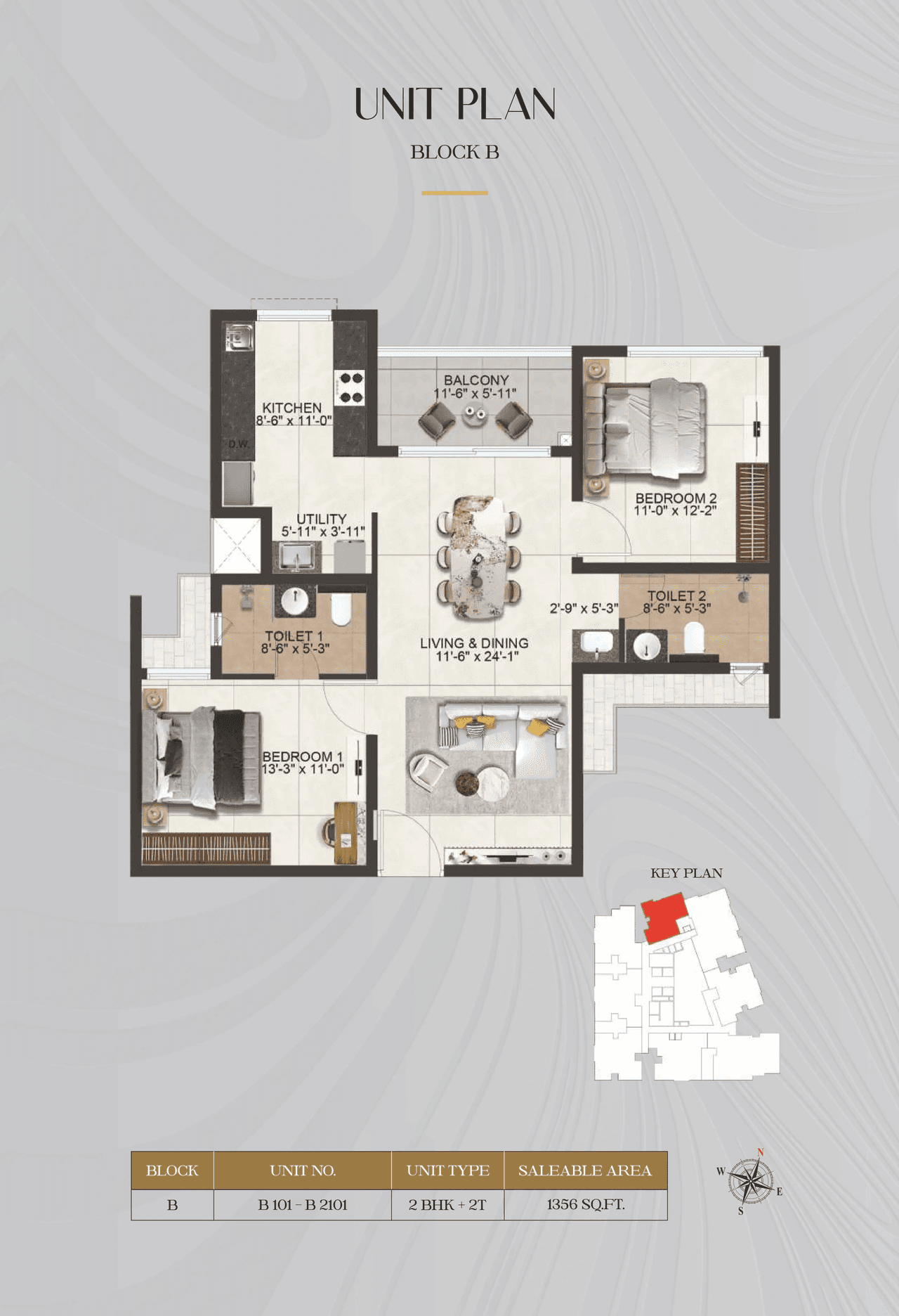 Radiance Eternity Unit plan - 908 sq.ft.