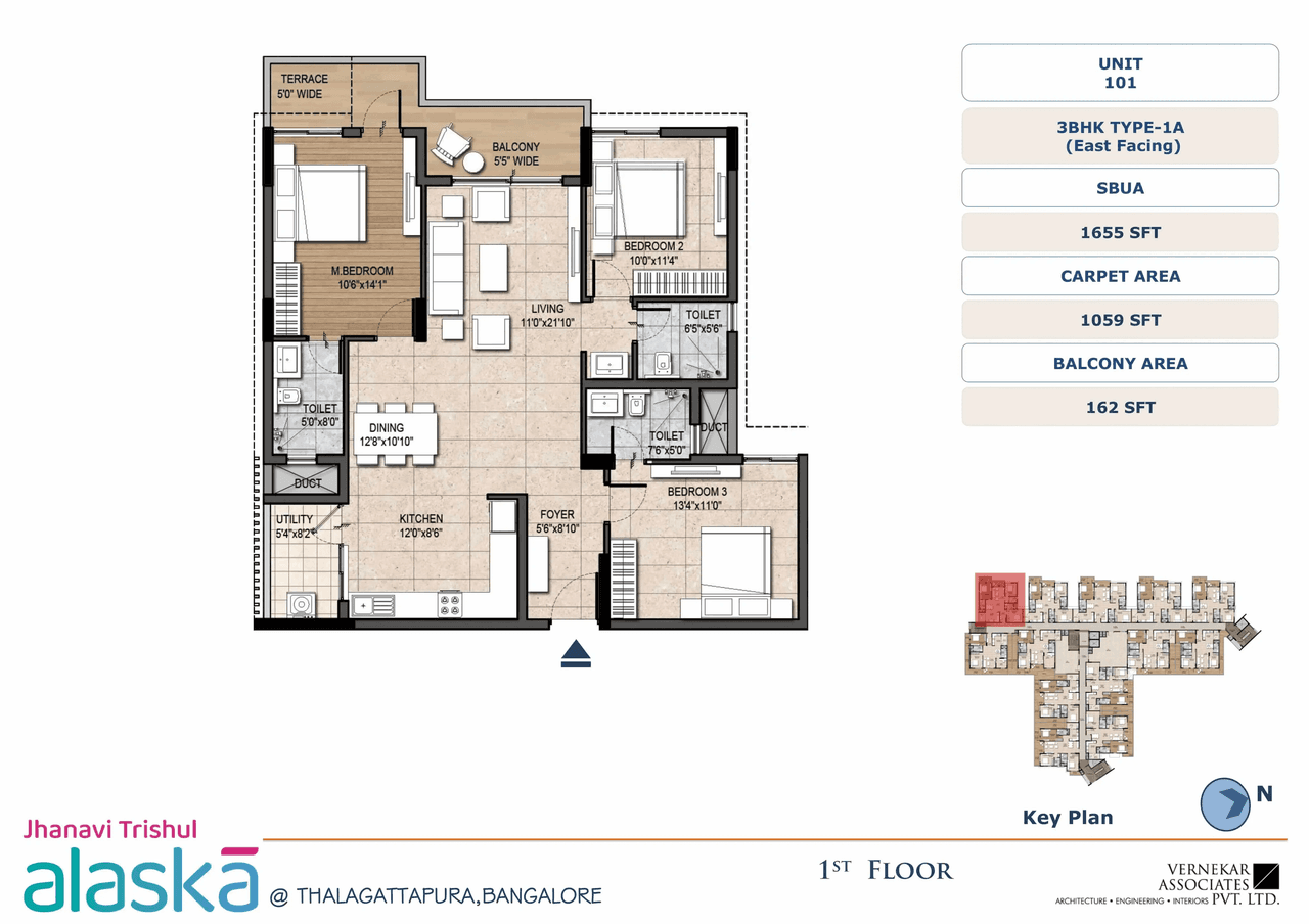 Jhanavi Trishul Alaska Unit plan - 1221 sq.ft.
