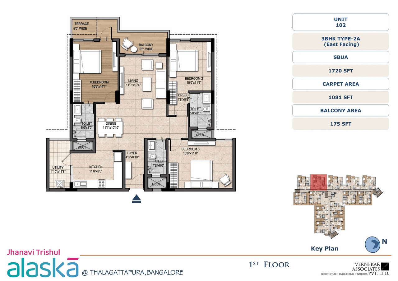 Jhanavi Trishul Alaska Unit plan - 1256 sq.ft.