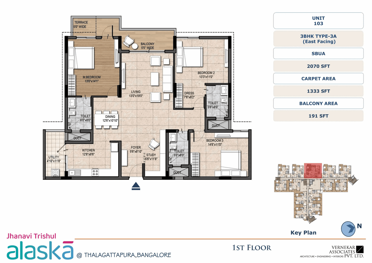Jhanavi Trishul Alaska Unit plan - 1524 sq.ft.