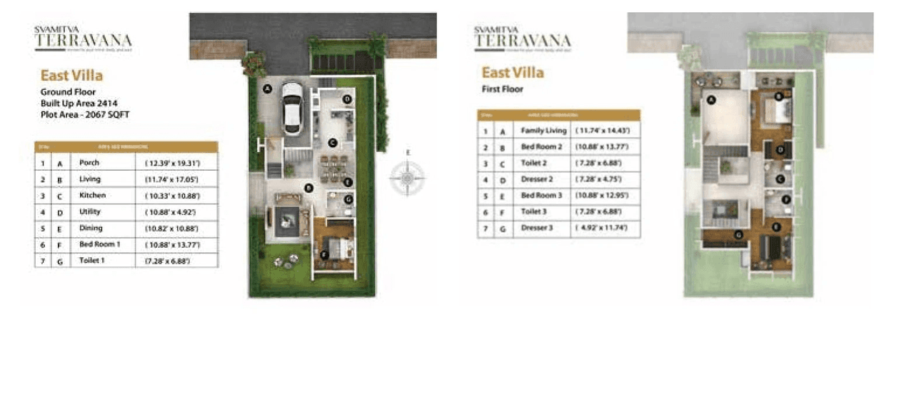 Svamitva Terravana Unit plan - 2067 sq.ft.