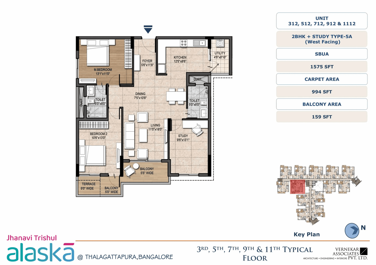 Jhanavi Trishul Alaska Unit plan - 1153 sq.ft.