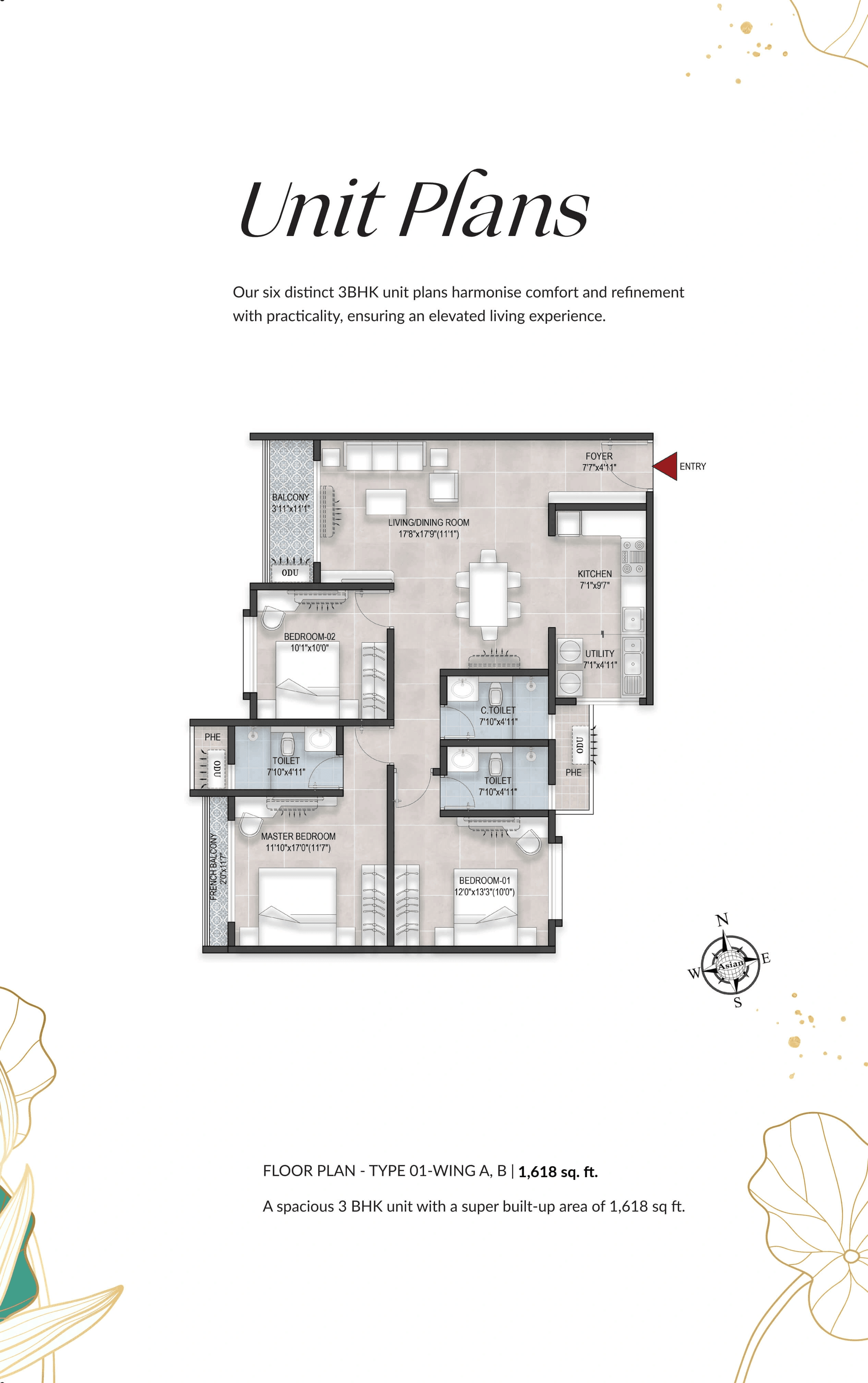 Unit plan - 1085 sq.ft.