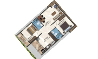 Unit plan - 735 sq.ft.