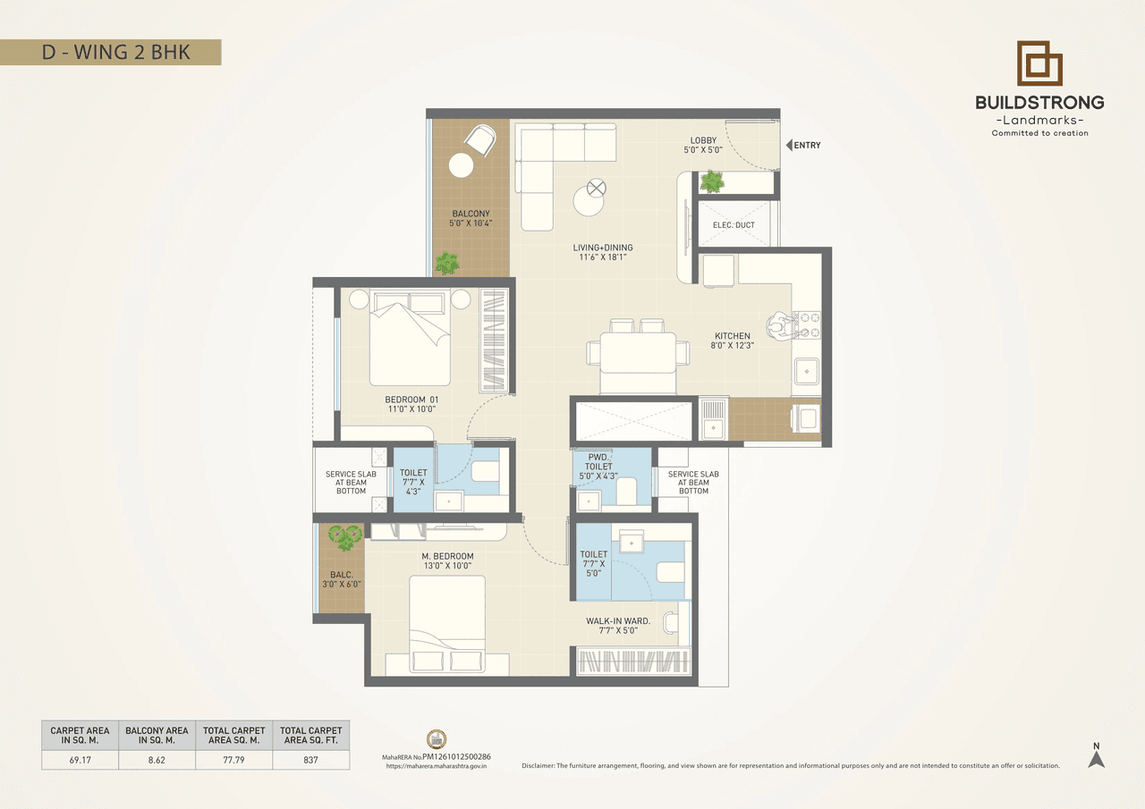 Buildstrong The Hallmark Unit plan - 837 sq.ft.