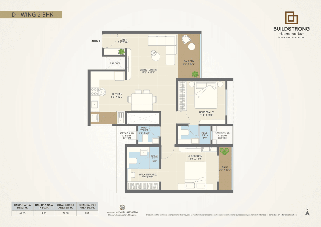 Buildstrong The Hallmark Unit plan - 851 sq.ft.