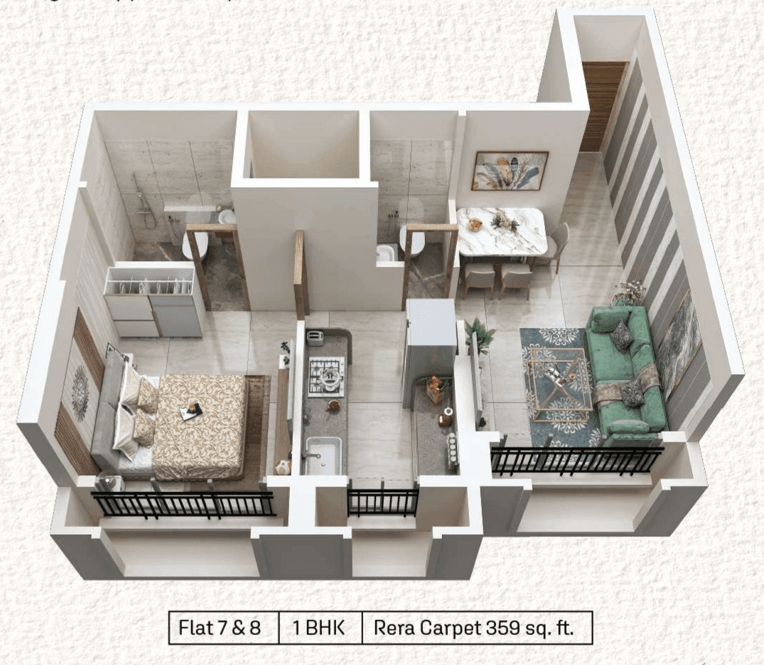 MK Imperial Unit plan - 359 sq.ft.