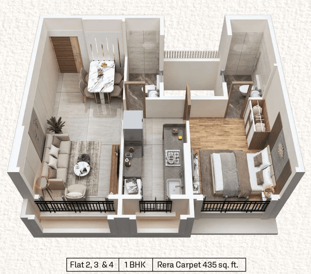 MK Imperial Unit plan - 435 sq.ft.