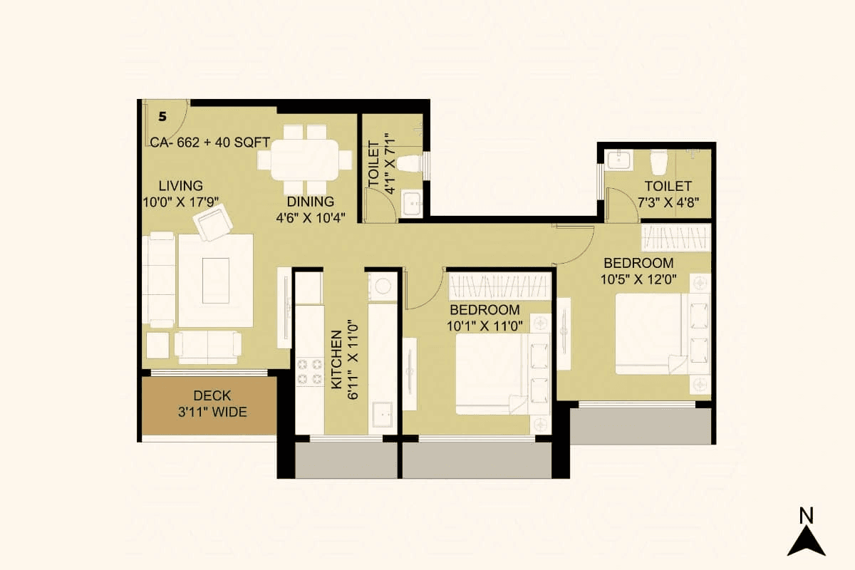 Siya Vishwaraja Unit plan - 702 sq.ft.