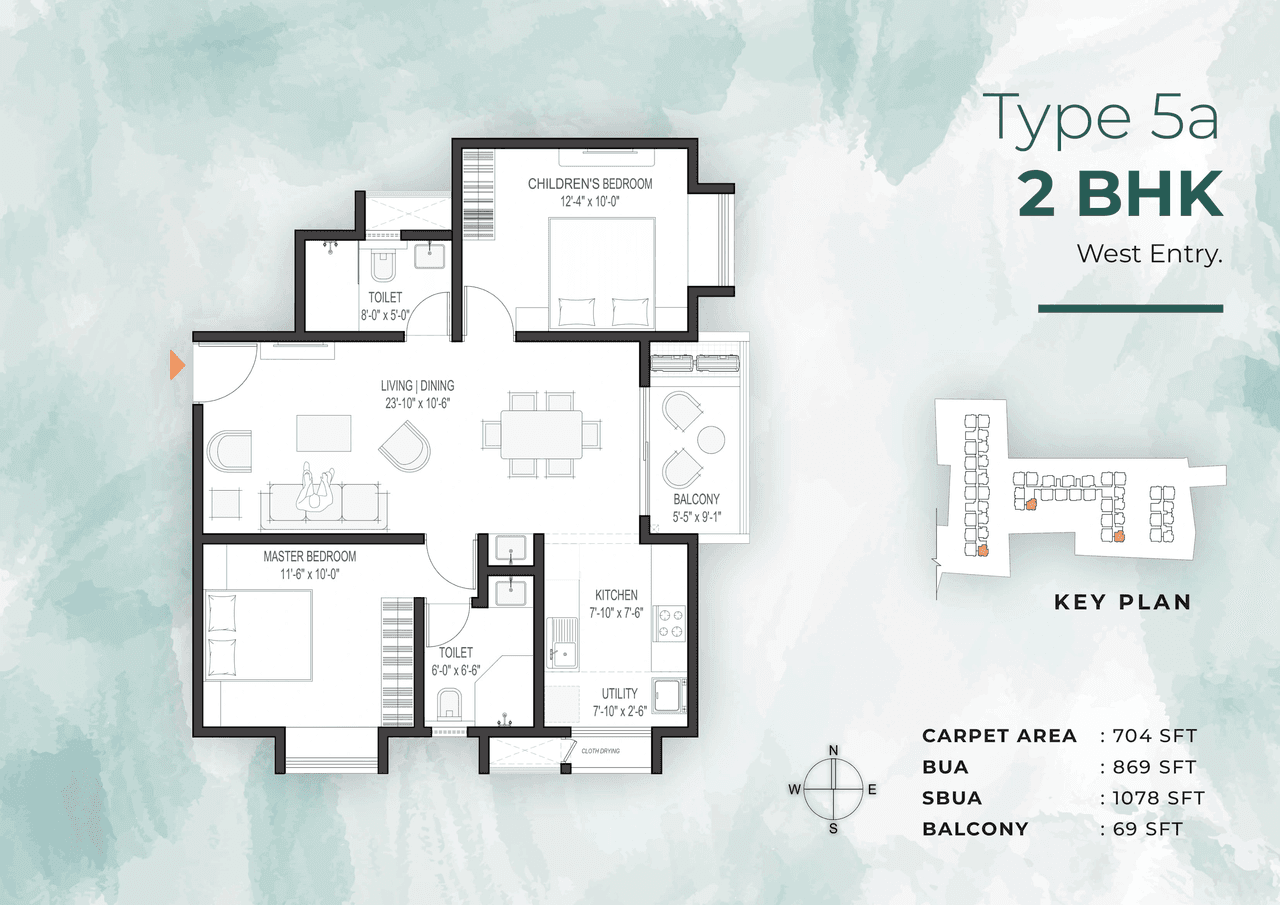Mahendra Aarya Unit plan - 776 sq.ft.