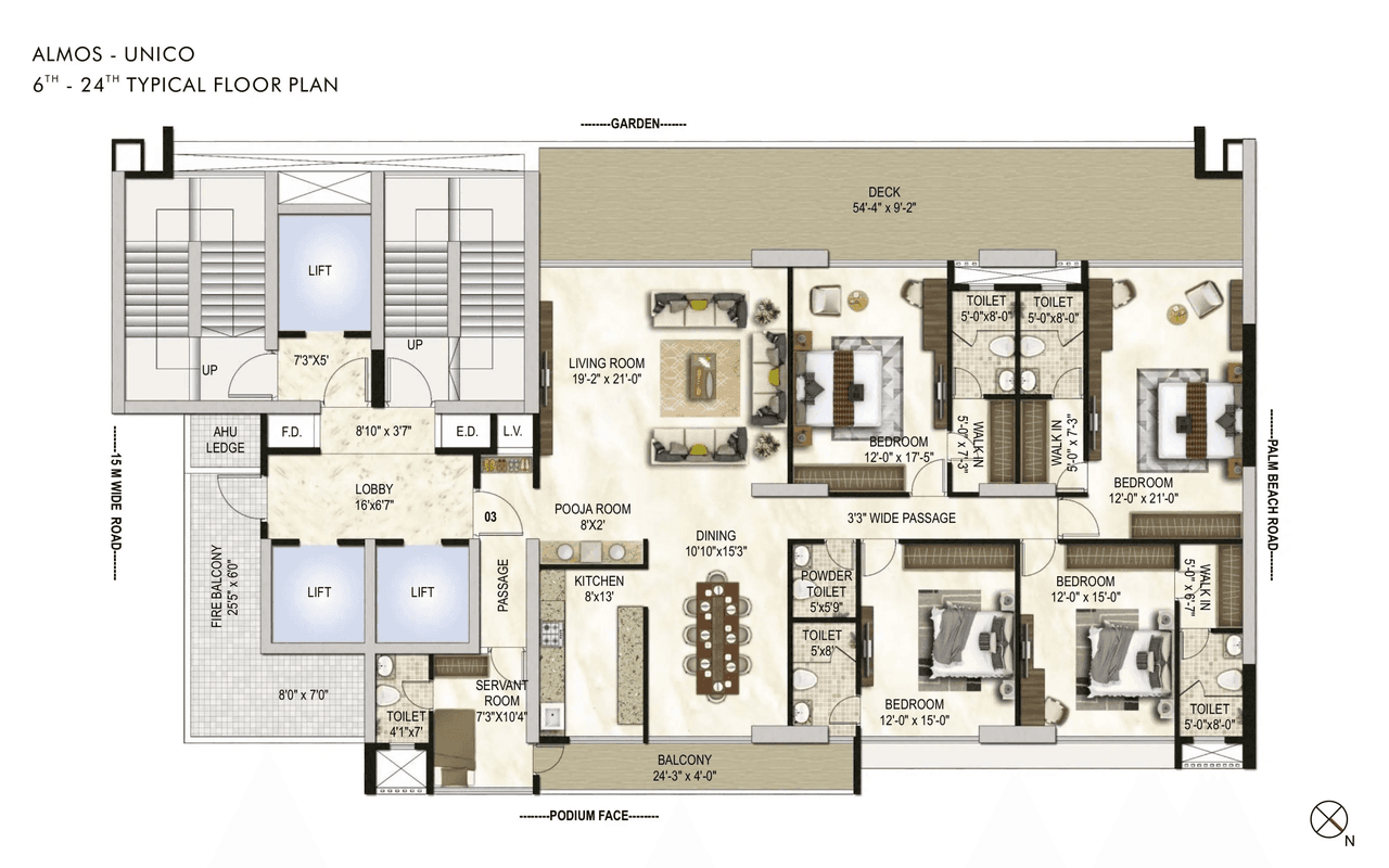 One Akshar Unit plan - 2689 sq.ft.