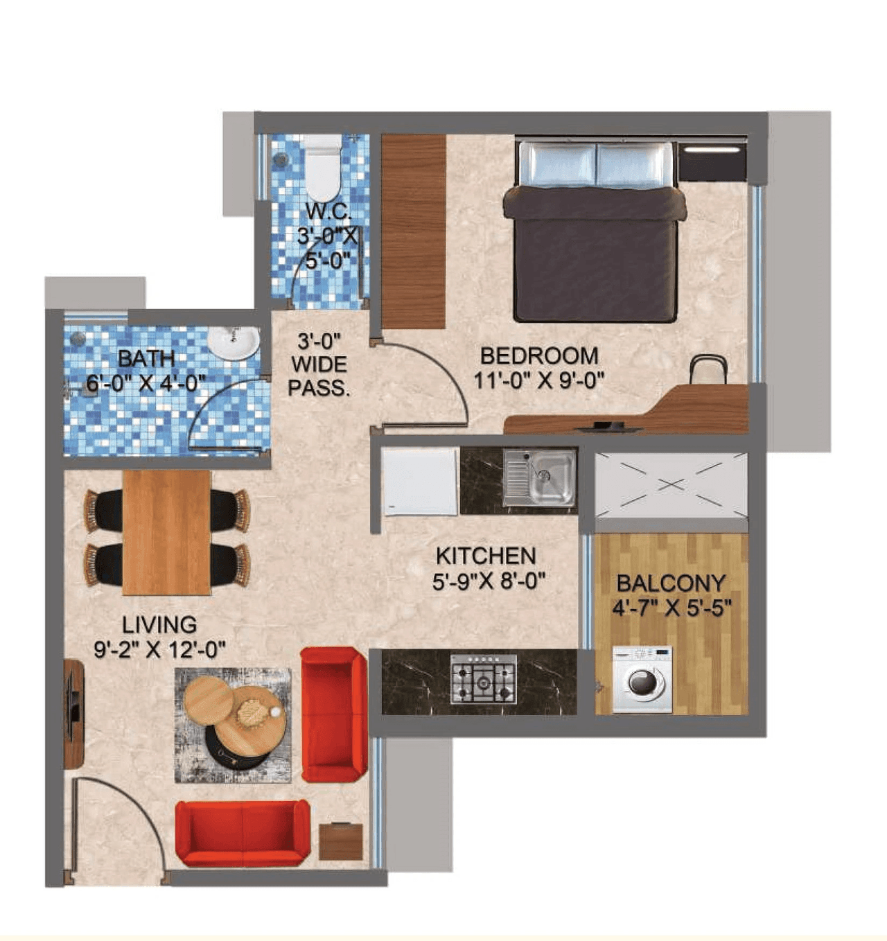 Arihant Sports City Unit plan - 347 sq.ft.
