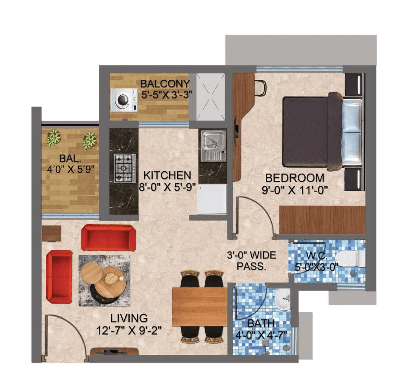 Arihant Sports City Unit plan - 367 sq.ft.