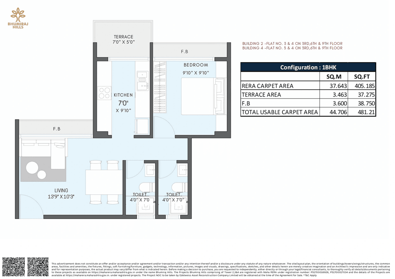 Unit plan - 481 sq.ft.