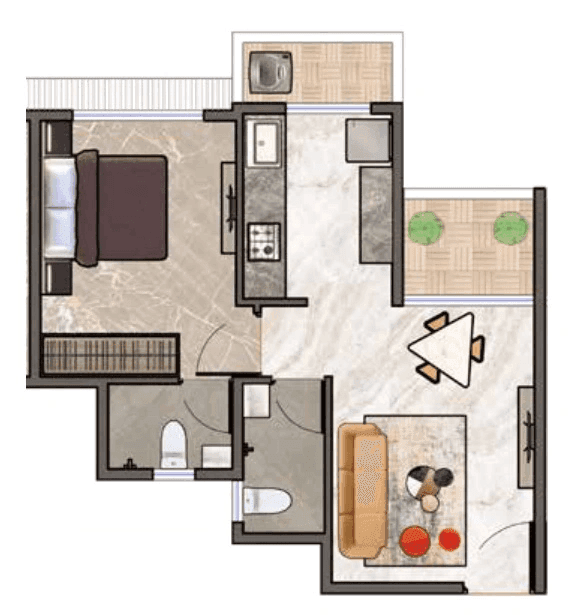 Siddhivinayak Signature City Unit plan - 500 sq.ft.