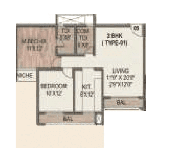 Sai World City Unit plan - 620 sq.ft.