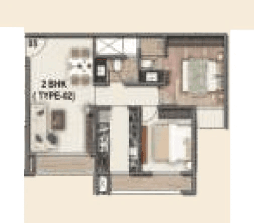Sai World City Unit plan - 626 sq.ft.