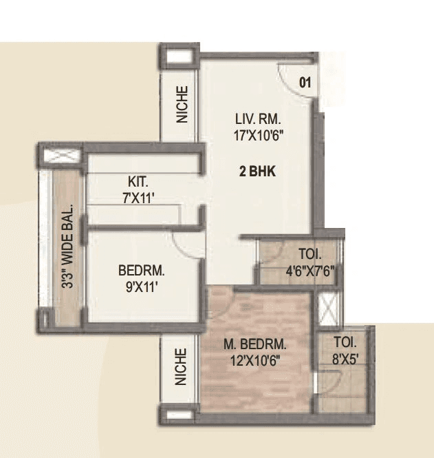 Unit plan - 710 sq.ft.