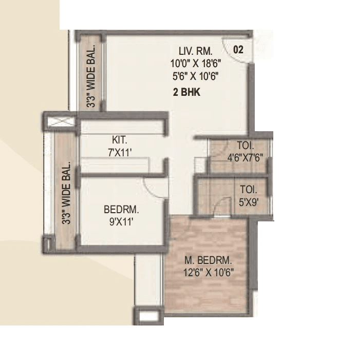 Unit plan - 714 sq.ft.