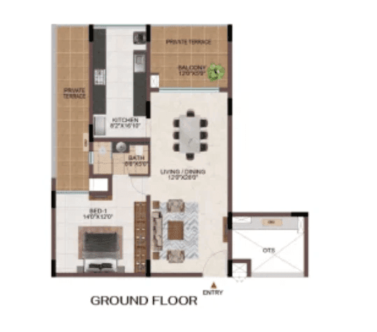 Casagrand Holachennai Unit plan - 786 sq.ft.