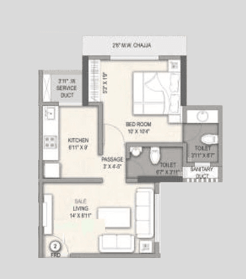 Vineet Sai Orion Unit plan - 392 sq.ft.