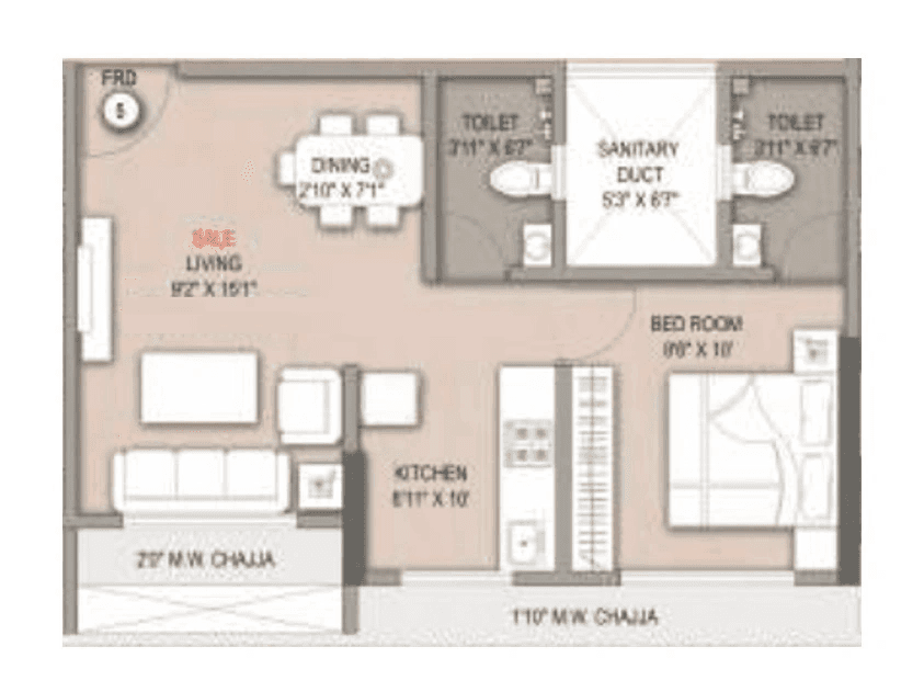 Vineet Sai Orion Unit plan - 449 sq.ft.