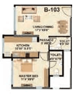 Shree Krishna Unit plan - 431 sq.ft.